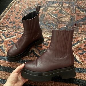 Tamara Mellon Platform Boots in Burgundy